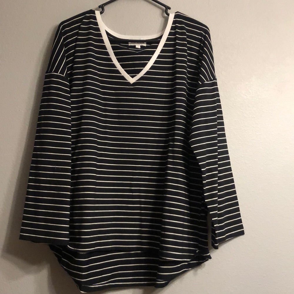 New.  Never worn white stripe v neck.  Size M